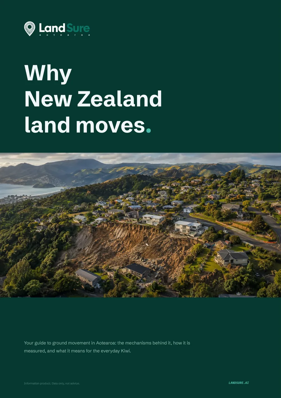 Cover of Why New Zealand land moves, LandSure technical document